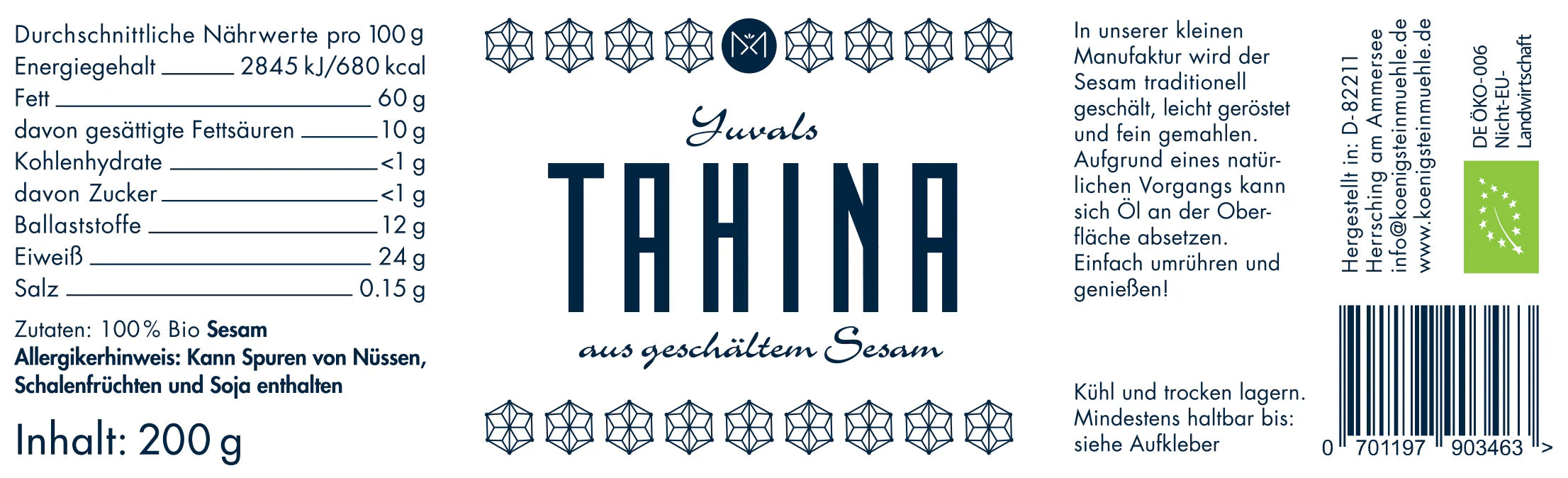 Yuvals Tahina – Sesammus Bio, weiß